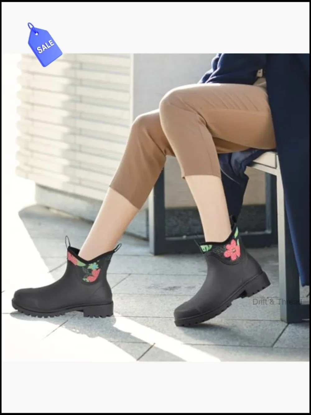 Women's Waterproof Chelsea Ankle Rain Boots - Slip On Rubber Garden Boots